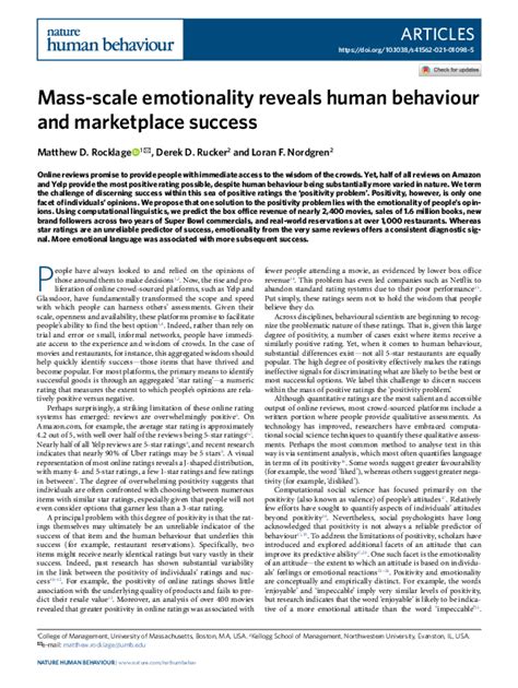 Mass-scale emotionality reveals human behaviour and ... - Nature