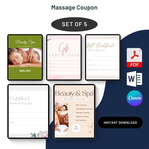 Massage Coupon Templates