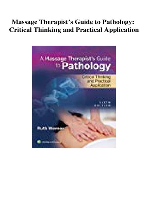 Massage therapistas guide to pathology critical thinking and practical application. - Tm manual for 7 ton winch.