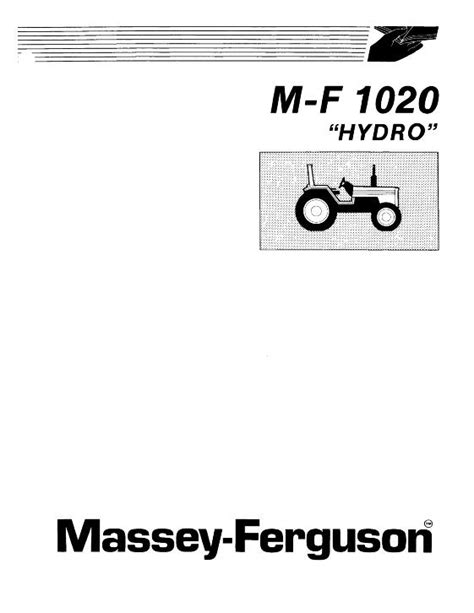 Massey ferguson 1020 hydro operators manual. - Manuale della macchina da cucire necchi.
