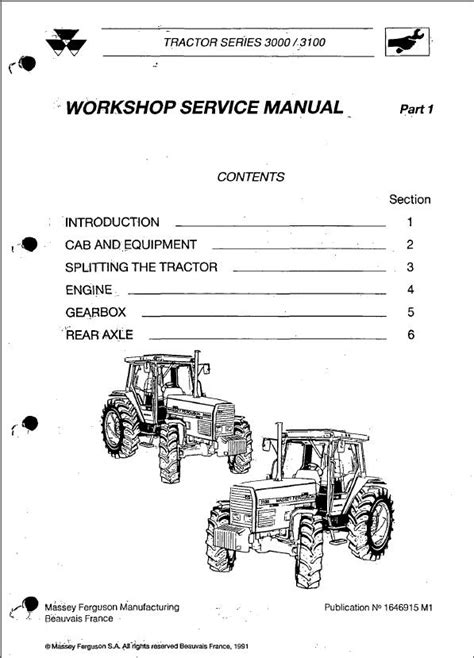 Massey ferguson 3000 3100 series tractor shop service manual. - Globale aidskrise von richard g marlink.