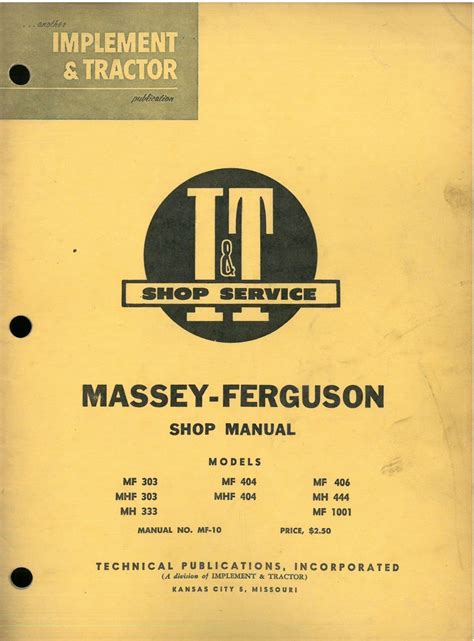 Massey ferguson 303 333 404 406 444 1001 tractor shop manual. - Financial and managerial accounting 3rd edition.