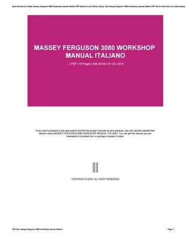 Massey ferguson 3080 workshop manual italiano. - Study guide for parole counselor of nj.