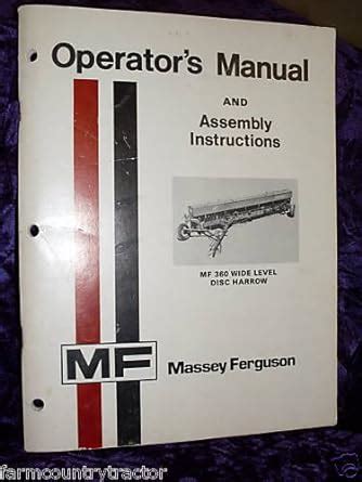 Massey ferguson 360 disc harrow oem oem owners manual. - Shearer trash seeder manual for older models.