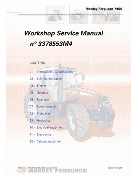 Massey ferguson 7400 series tractor repair manual. - William robertson y su historia de américa.
