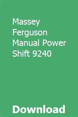 Massey ferguson manual power shift 9240. - Kerkgeschiedenis van nederland vo o r de hervorming..