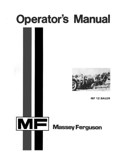 Massey ferguson mf 12 twine square baler operators manual. - Rca universal remote guide plus gemstar.
