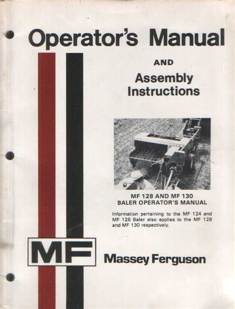 Massey ferguson mf 120 124 126 128 130 baler parts catalog book manual original. - Sensation and perception myers answers study guide.