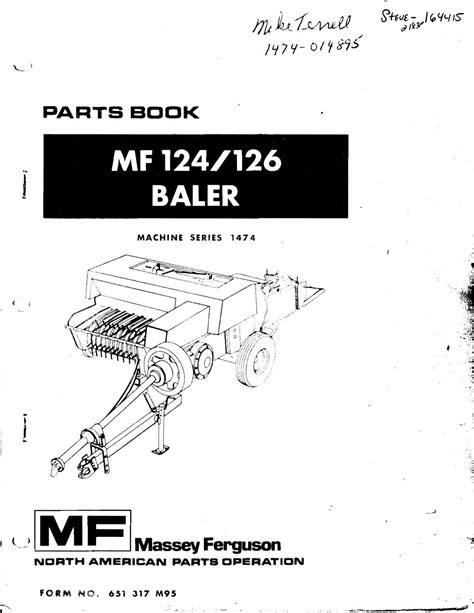 Massey ferguson mf 124 126 baler parts manual 651317m95. - El sueno y el inframundo (paidos junguiana).