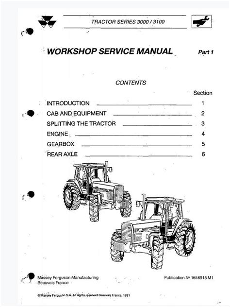 Massey ferguson mf 3000 3100 series tractor service repair manual. - Immissione manuale dei tasti del range rover.