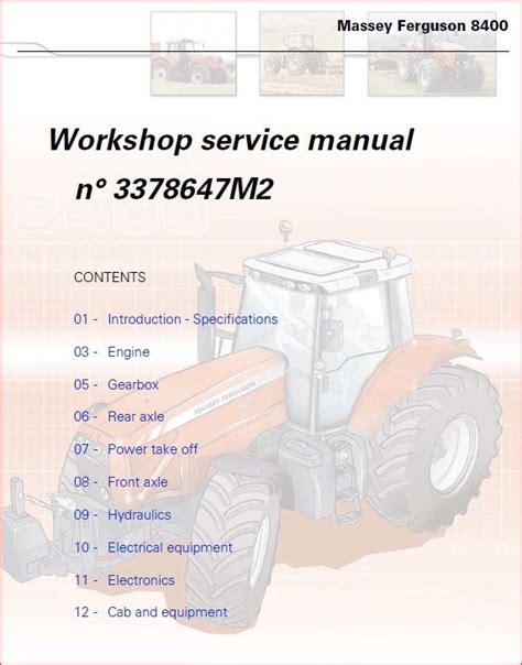 Massey ferguson mf 8400 series mf 8450 mf 8460 mf 8470 mf 8480 manuale di riparazione. - Manual taller ford focus c max.