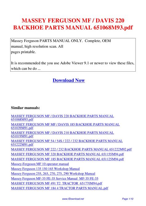 Massey ferguson mf davis 220 backhoe parts manual 651068m93. - 1997 daewoo musso service repair shop manual factory oem book 97.