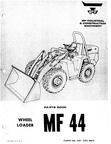 Massey ferguson mf44 wheel loader parts catalog manual. - Un uberwindliche n ahe: texte  uber botho strauss.