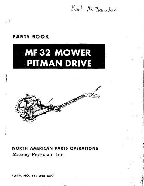 Massey ferguson pitman hay mower manual. - Neuere untersuchungen über lamellentönte und labialpfeifen ....