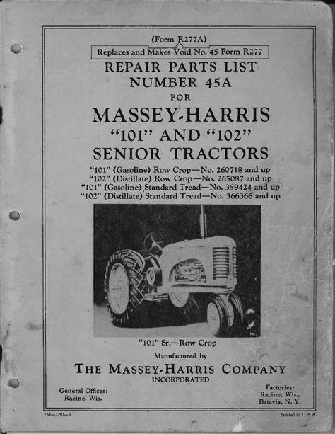 Massey harris 101 and 102 senior parts manual r277a. - Chapter 15 study guide physics principles and problems answers.