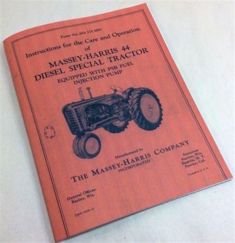 Massey harris 44 diesel special manual. - 2006 yamaha yz250 v service repair manual 06.