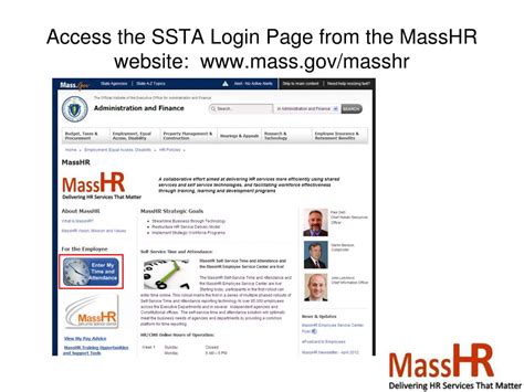 Masshr login. State employees can enter time, view paystubs, update their personal information and more. LOG IN: Login to Employee Self-Service · HR/CMS Login for Core Users ... 