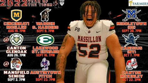 MASSILLON – An open week before the McKinley game, 7 p.m. home kickoffs and two reigning state championship teams highlight the Massillon Tigers' 2022 …