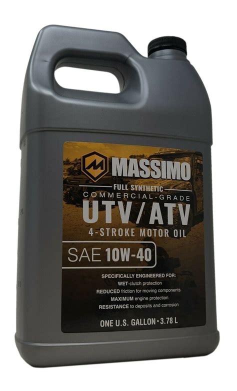 Capacity: 2.22 Quarts. AMSOIL 10W-40 100% Synthetic ATV/UTV Motor Oil Product Code: AUV40QT-EA. 5.0 . ... Your 2016 Massimo MSU 500 Motor Oil. AMSOIL synthetic lubricants are the solution for drivers who want the most from their 2016 Massimo MSU 500. How good are they?. 