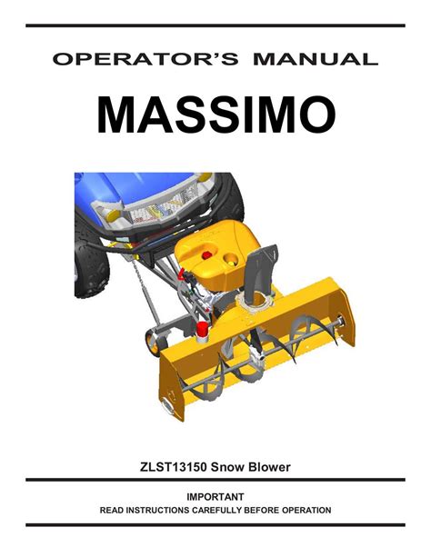 Massimo 60 snowblower parts.  It provides detailed lists of components for vari...