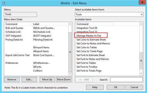 Master Config and Ini Files
