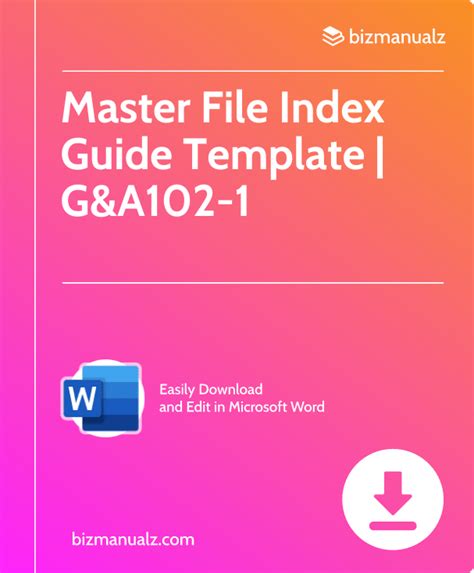 Master File Index Guide Template Gambaran