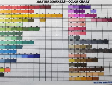 Master Markers Color Chart Markers, Color chart, Chart