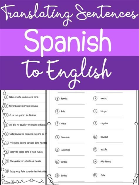 Master Spanish Fluently with Premium English to Spanish Translation Sentences Worksheets