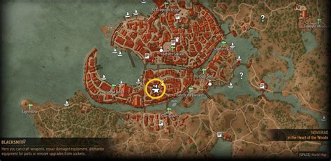 The blacksmith in Novigrad is just southwest of the armorer at