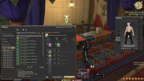 Master recipes ffxiv. Master Weaver IV. This esoteric tome─the fourth in an equally esoteric series─contains advanced clothcraft recipes that can only be learned by highly skilled weavers. 