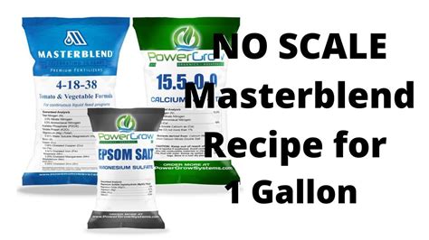 Masterblend 1 gallon recipe. MasterBlend 4-18-38 Master Kit (3 Separate Components in correct amounts) Contains MasterBlend 4-18-38, Calcium Nitrate 15.5-0-0, and Epsom Salt (Magnesium Sulfate) Used by professionals worldwide for optimum plant growth; 100% Water Soluble for easy plant uptake; Packed by weight in a 1/1/0.5 ratio based off the … 