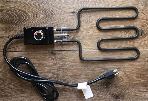 Hisencn Universal Electric Smoker Heating Element for Masterbuilt Smoker with Adjustable Thermostat Cord Controller 1500W, Grill Element Replacement for Turkey Fryers & Most Electric Smokers, 110 Volt. 