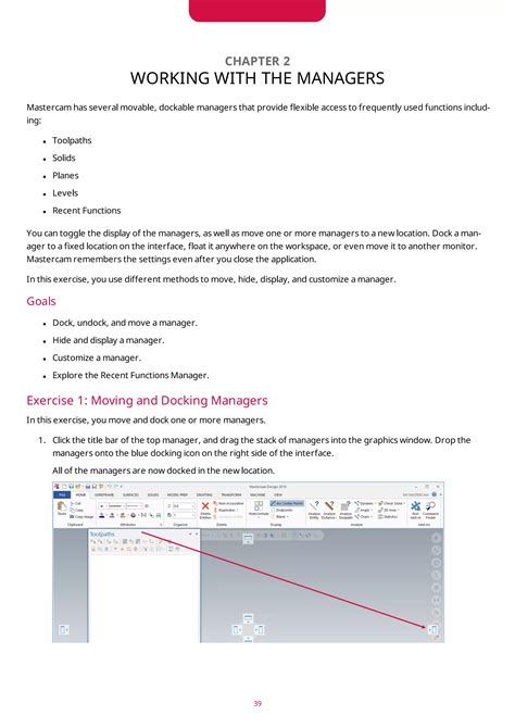 Mastercam pdf.  Mastercam has several movable, dockable managers that provide flexib...
