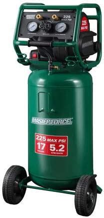 This Masterforce® 30-gallon, oil-lubricated air compressor features a twin-cylinder, cast iron pump that includes a one-piece cast iron crankcase, a thermally stable, cast iron cylinder body, an aluminum head and machined cast iron valve plate, automotive-style ball bearings, curable stainless steel reed valves, oil level sight glass, easily accessible oil fill, and a 10" cast iron balanced .... 