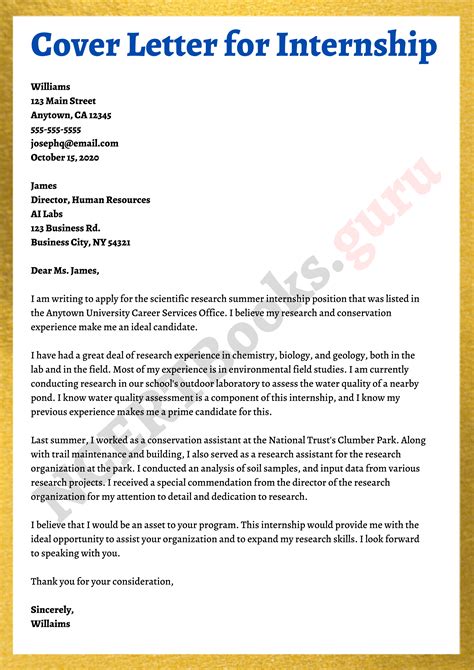 Mastering The Internship Application Letter Format Tips And Examples