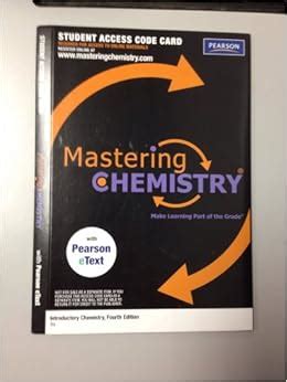 Dec 23, 2013 · Mastering Chemistry with Pearson eText -- Standalone Access Card -- for Chemistry: Structure and Properties (2nd Edition) by Tro, Nivaldo J Condition Used - Good Published 2017-06-17 Binding Printed Access Code ISBN 10 0134566297 Quantity Available 1 Seller . 