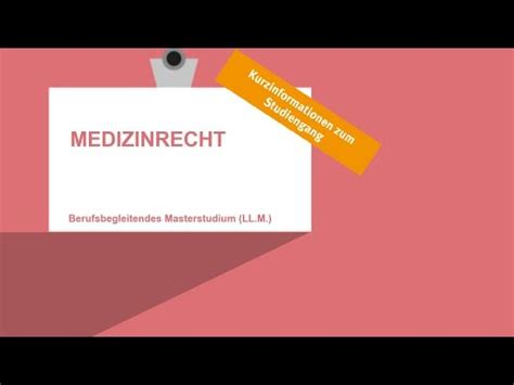 Masterstudiengang Medizinrecht