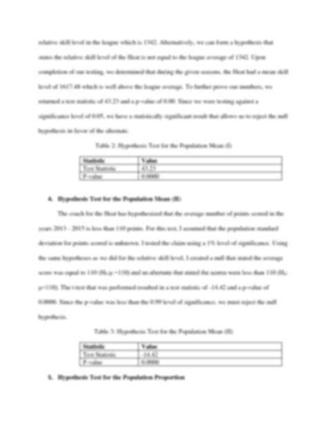  Mat 243 project two summary report. Sign up to view the full document! 1. Introduction: Problem Statement. data, and I’m working to analyze and find patterns in the data set. The coach of the team and my. significance of the claims that are being made about my team. This analysis will provide. . 
