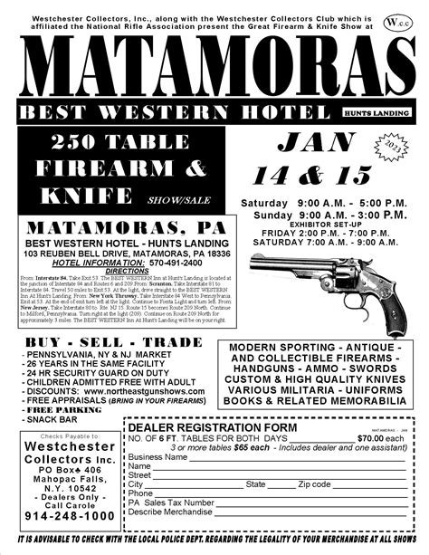 Matamoras pa gun show. 12 people interested. Rated 3 by 4 people. Check out who is attending exhibiting speaking schedule & agenda reviews timing entry ticket fees. 2020 edition of Gun And Knife Show Matamoras will be held at Best Western Inn At Hunt's Landing, Matamoras starting on 11th January. It is a 2 day event organised by North East Gun show and will conclude on 12-Jan-2020. 