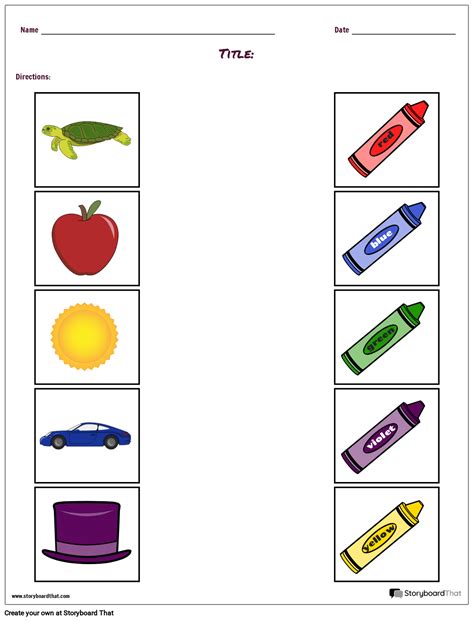 Match Up Worksheet Maker