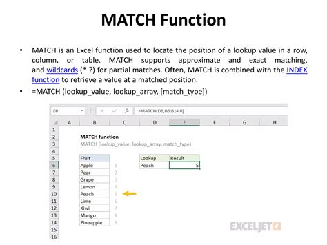 Match function excel.  MATCH function looks for a value or string in a list and returns...