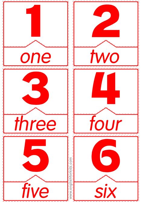 Matching Words to Numbers Flashcards
