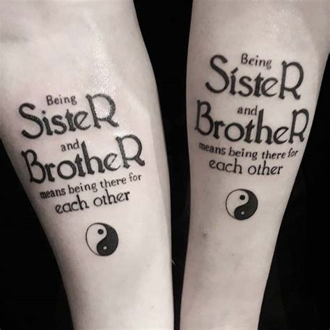 Matching meaningful brother and sister tattoos. Phil walked into the lobby of the tattoo shop wearing a beanie hat paired with a tank top showing little peeks into his own rich tattoo history. I searched different... Edit Your P... 