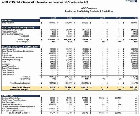 Matchless Pro Forma Report Cash Flow Analysis Sample