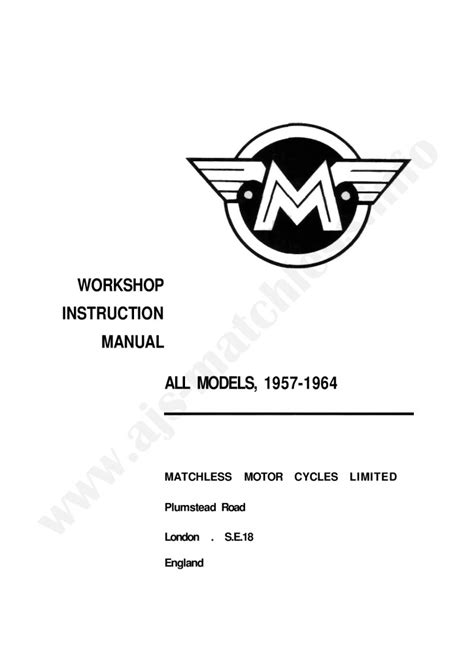 Matchless bikes workshop service repair manual 1957 1964. - Its okay to be alone a hands on guide to coping with canine separation anxiety.