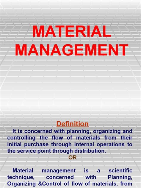 Material Management Presentation New 1