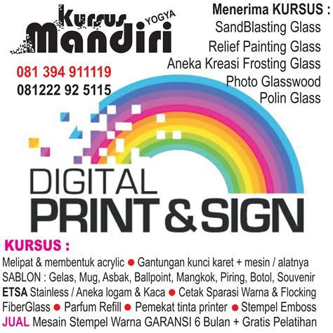 Material Promotion, Setting Grafis, Vandel, Stempl: KURSUS …