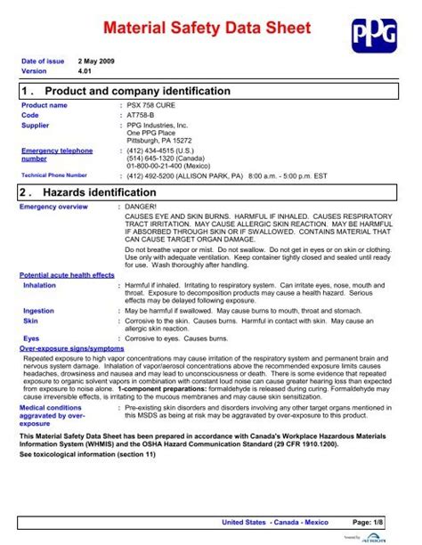 Material Safety Data Sheet AltaPaints and Coatings