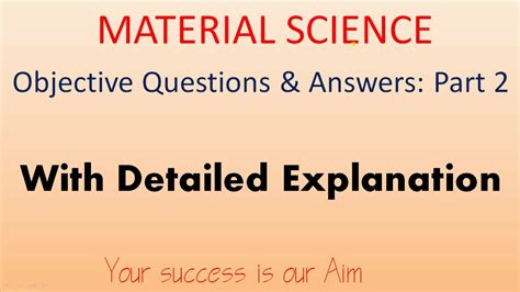Material Science Objective Type Questions Answers