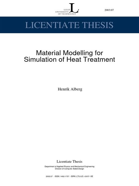 Material modelling for simulation of heat treatment - DiVA portal